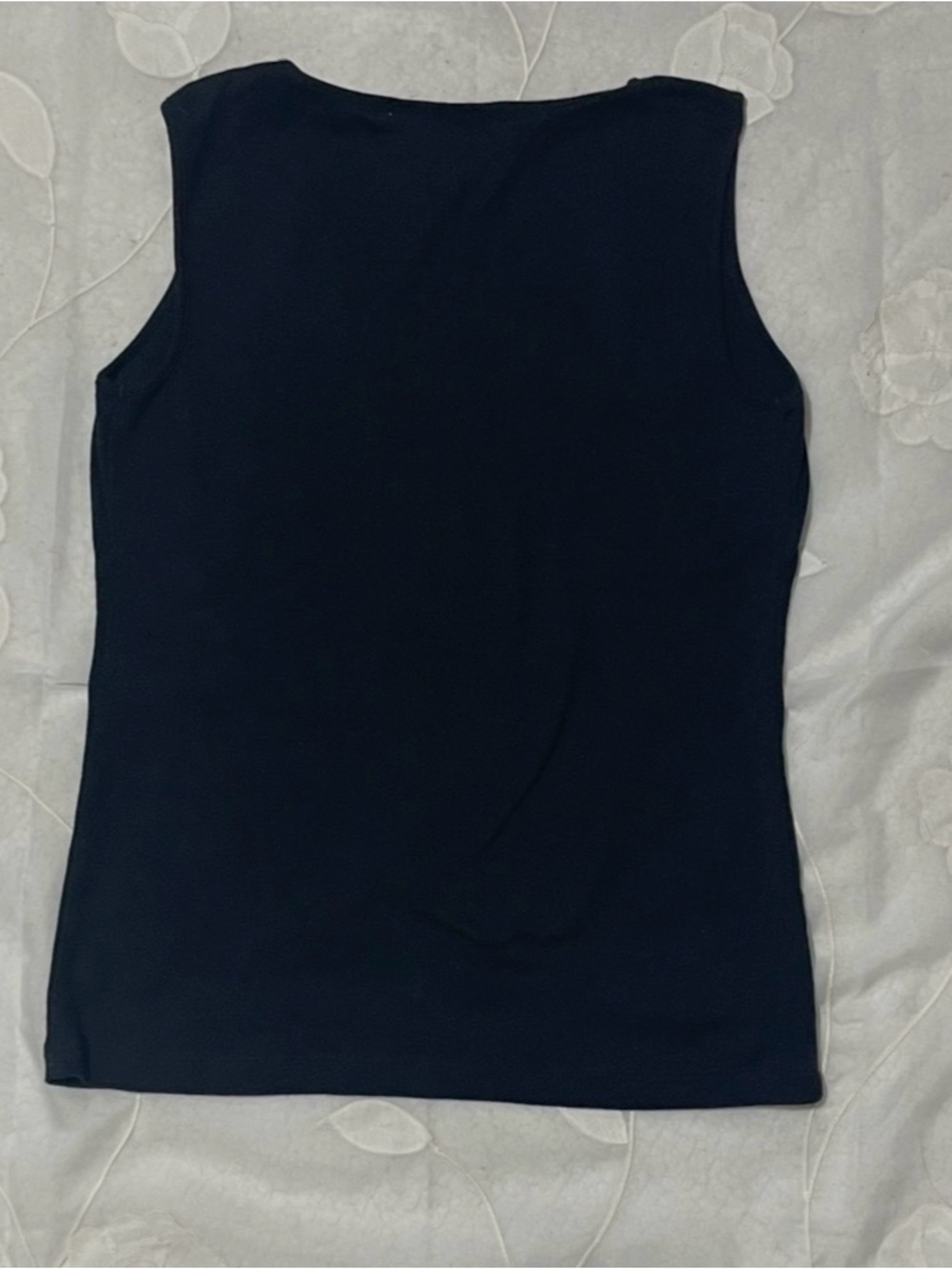 Karen Scott Black Tank with Silver Embroidered Yoke - Picture 4 of 8